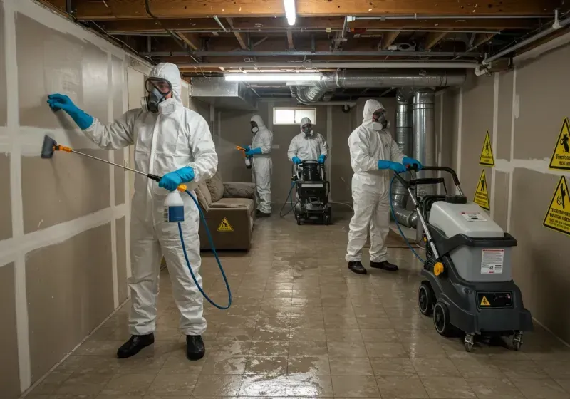 Basement Moisture Removal and Structural Drying process in Wayne County, NE